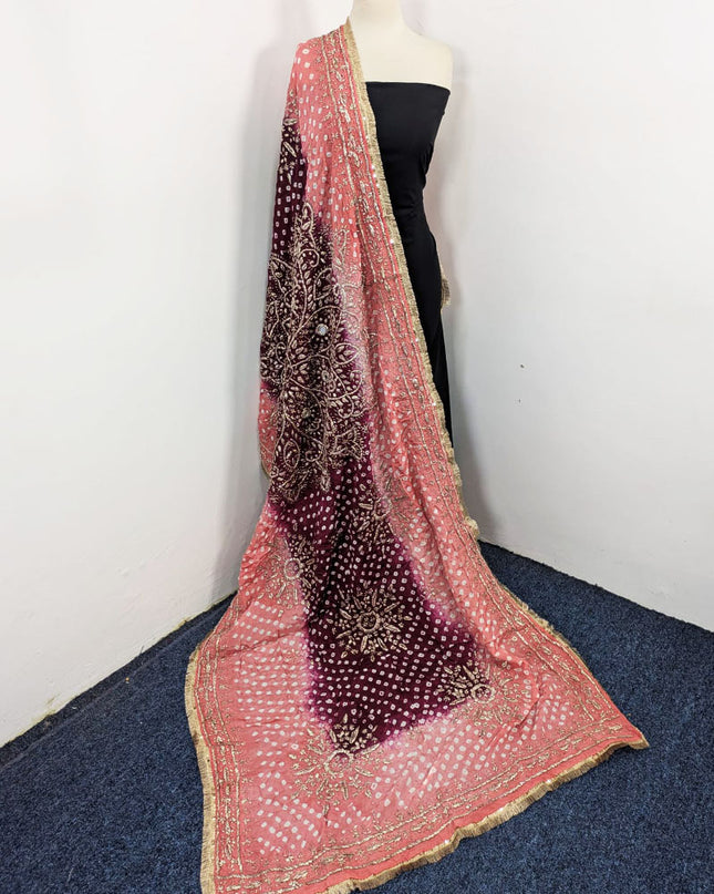 Fancy Chunnri Gotta & Mirror Work Silk Dupatta (Ready To Wear)