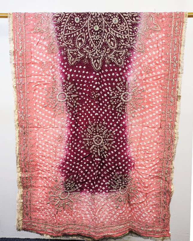Fancy Chunnri Gotta & Mirror Work Silk Dupatta (Ready To Wear)