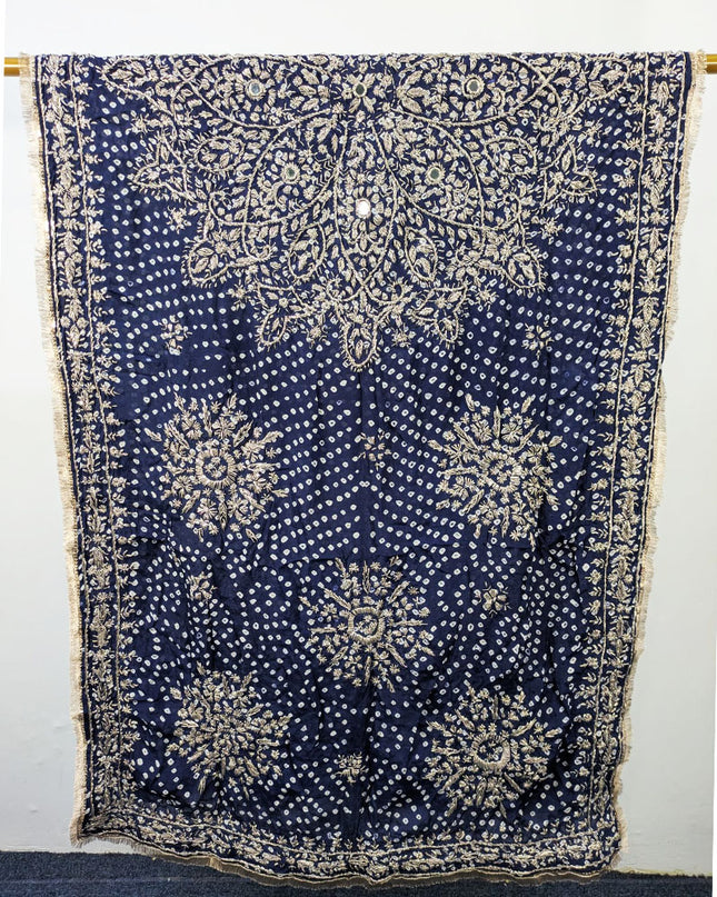 Silk with Handmade Chunnri Gotta & Mirror Work Dupatta