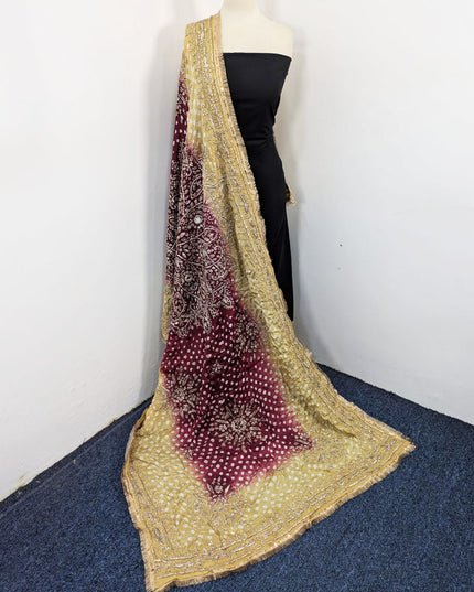 Fancy Chunnri Gotta & Mirror Work Silk Dupatta (Ready To Wear)