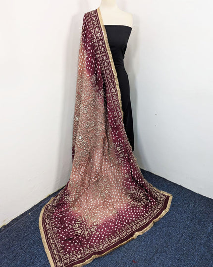 Fancy Chunnri Gotta & Mirror Work Silk Dupatta (Ready To Wear)