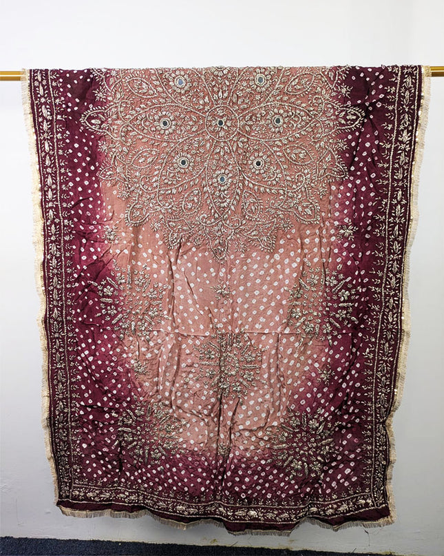 Fancy Chunnri Gotta & Mirror Work Silk Dupatta (Ready To Wear)