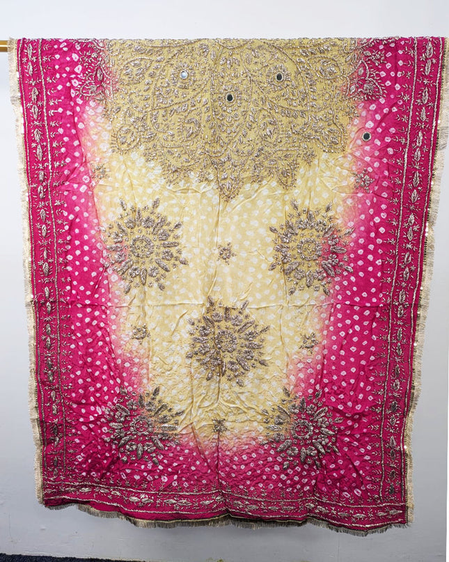 Fancy Chunnri Gotta & Mirror Work Silk Dupatta (Ready To Wear)