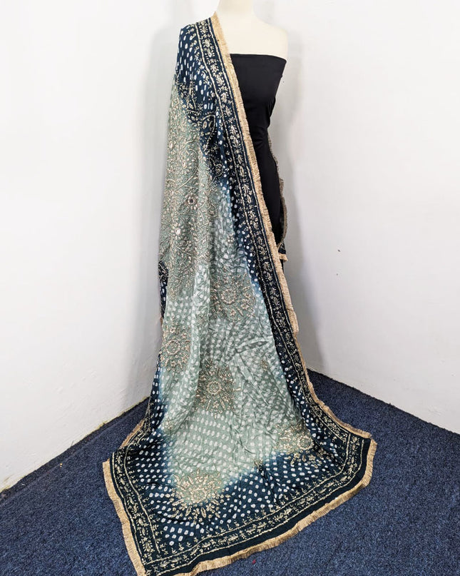 Fancy Chunnri Gotta & Mirror Work Silk Dupatta (Ready To Wear)