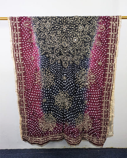 Fancy Chunnri Gotta & Mirror Work Silk Dupatta (Ready To Wear)