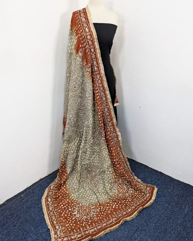 Fancy Chunnri Gotta & Mirror Work Silk Dupatta (Ready To Wear)