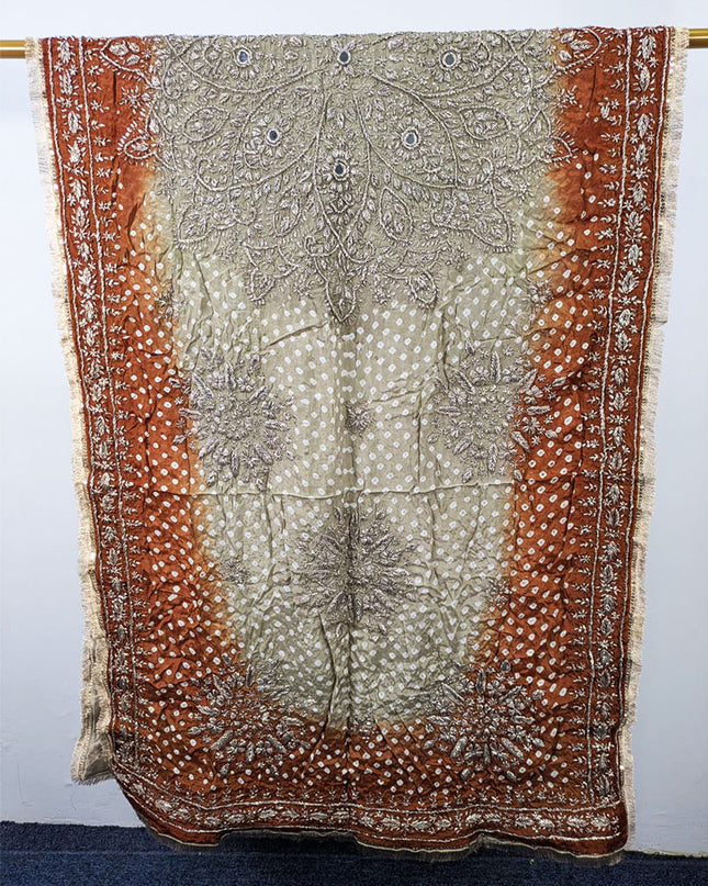 Fancy Chunnri Gotta & Mirror Work Silk Dupatta (Ready To Wear)