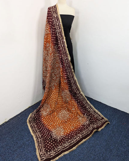 Handmade Chunnri Gotta & Mirror Work Silk Dupatta (Ready To Wear)