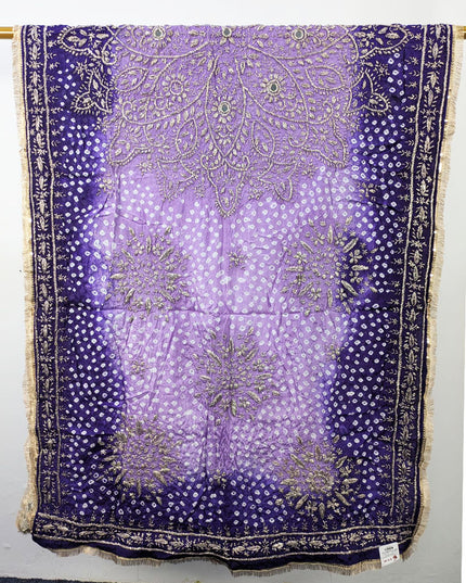 Handmade Chunnri Gotta & Mirror Work Silk Dupatta (Ready To Wear)