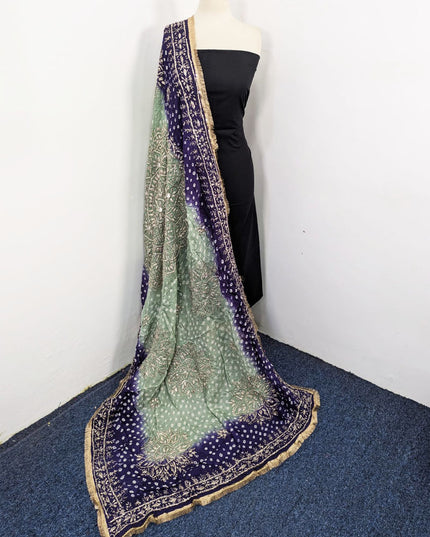 Handmade Chunnri Gotta & Mirror Work Silk Dupatta (Ready To Wear)