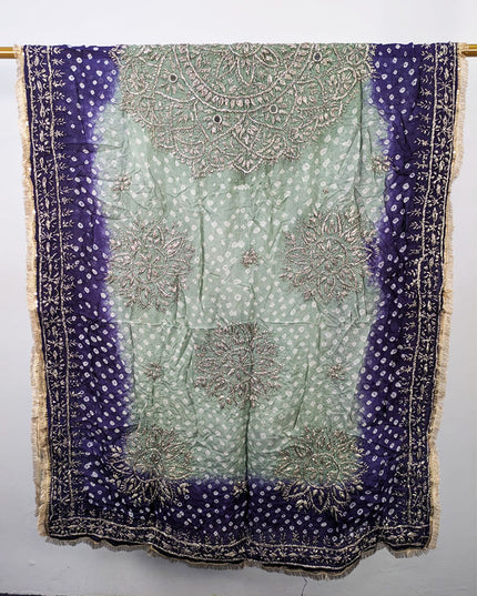 Handmade Chunnri Gotta & Mirror Work Silk Dupatta (Ready To Wear)