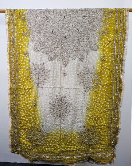 Handmade Chunnri Gotta & Mirror Work Silk Dupatta (Ready To Wear)