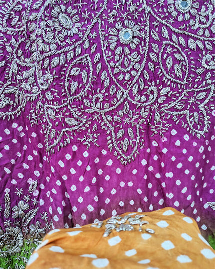 Fancy Chunnri Gotta & Mirror Work Silk Dupatta (Ready To Wear)