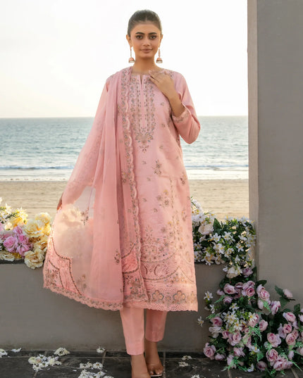 Fancy Embroidered Lawn with Chiffon Dupatta 3Pc - Tawakkal 2026