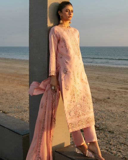 Fancy Embroidered Lawn with Chiffon Dupatta 3Pc - Tawakkal 2026