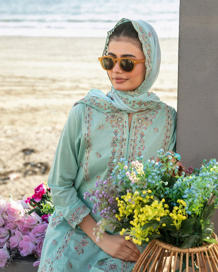 Fancy Embroidered Lawn with Chiffon Dupatta 3Pc - Tawakkal 2026