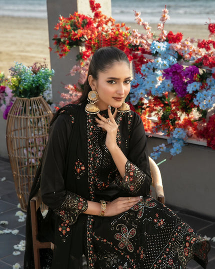 Fancy Embroidered Lawn with Chiffon Dupatta 3Pc - Tawakkal 2026