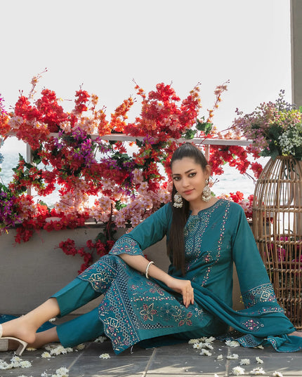 Fancy Embroidered Lawn with Chiffon Dupatta 3Pc - Tawakkal 2026