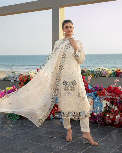 Fancy Embroidered Lawn with Chiffon Dupatta 3Pc - Tawakkal 2026