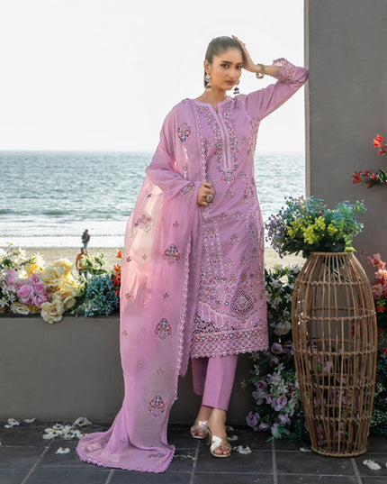 Fancy Embroidered Lawn with Chiffon Dupatta 3Pc - Tawakkal 2026