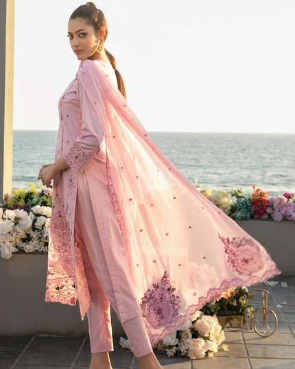 Fancy Embroidered Lawn with Chiffon Dupatta 3Pc - Tawakkal 2026