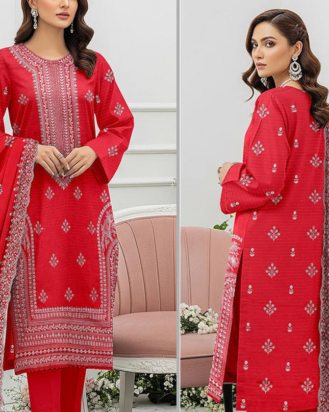 Embroidered Bana Dora Lawn with Cut Work Bamber Dupatta 3Pc - Hooria Tahir