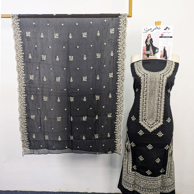 Embroidered Bana Dora Lawn with Cut Work Bamber Dupatta 3Pc - Hooria Tahir