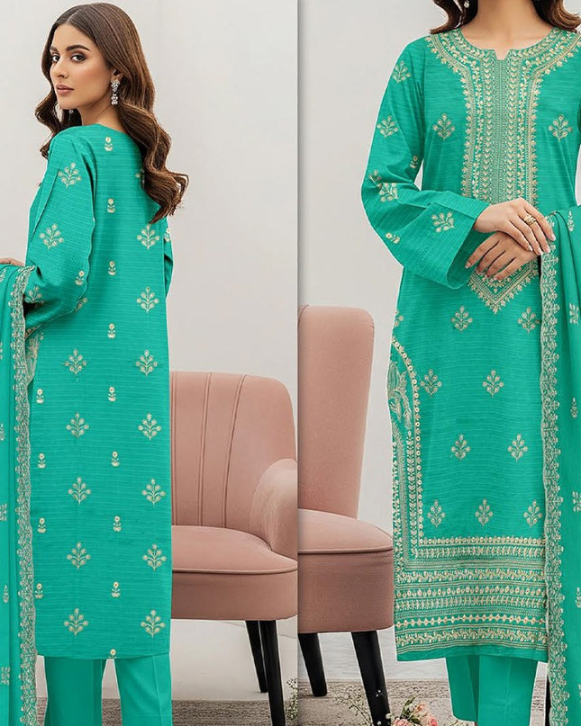 Embroidered Bana Dora Lawn with Cut Work Bamber Dupatta 3Pc - Hooria Tahir