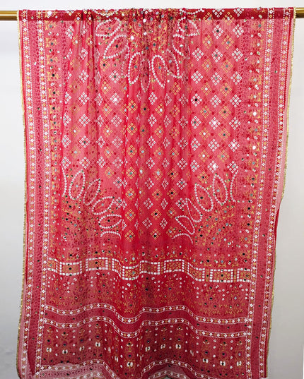 Fancy Chiffon with Chunnri, Mirror & Sitara Work Dupatta