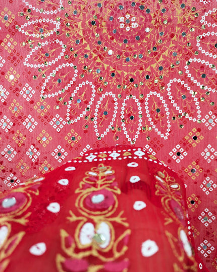 Fancy Chiffon with Chunnri, Mirror & Sitara Work Dupatta