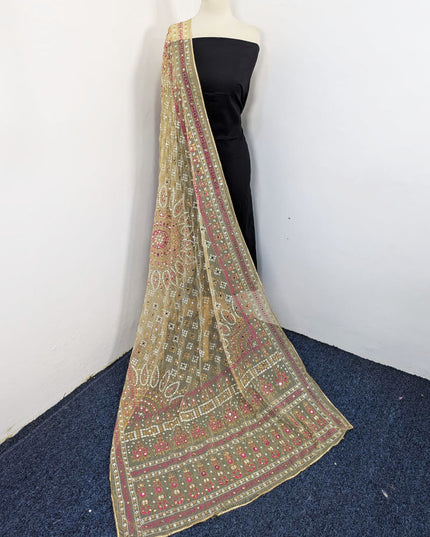 Fancy Chiffon with Chunnri, Mirror & Sitara Work Dupatta