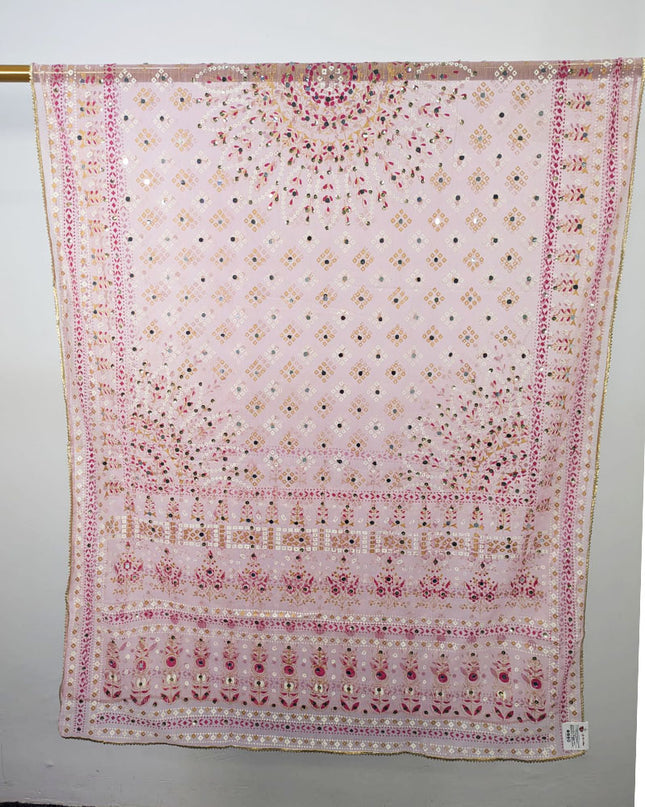Fancy Chiffon with Chunnri, Mirror & Sitara Work Dupatta