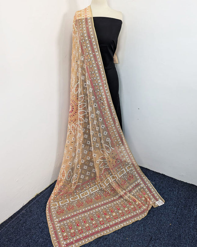 Fancy Chiffon with Chunnri, Mirror & Sitara Work Dupatta