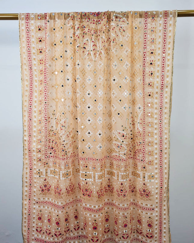 Fancy Chiffon with Chunnri, Mirror & Sitara Work Dupatta