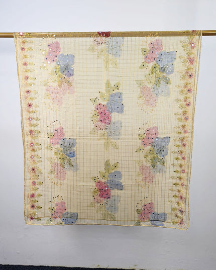 Fancy Organza with 3D Mirror + Sitara Work Dupatta