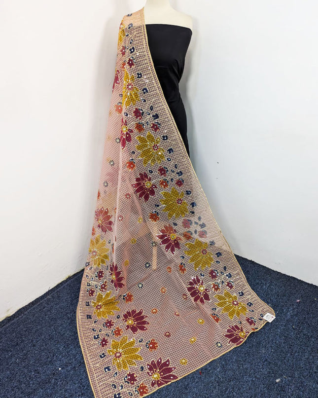 Organza with 3D Mirror + Sitara Work Dupatta (Ready To Wear)