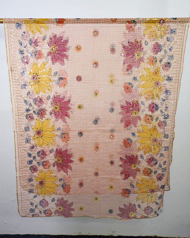 Organza with 3D Mirror + Sitara Work Dupatta (Ready To Wear)