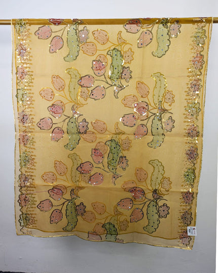 Fancy Organza with 3D Mirror + Sitara Work Dupatta