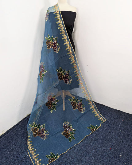 Organza with 3D Mirror + Sitara Work Dupatta (Ready To Wear)