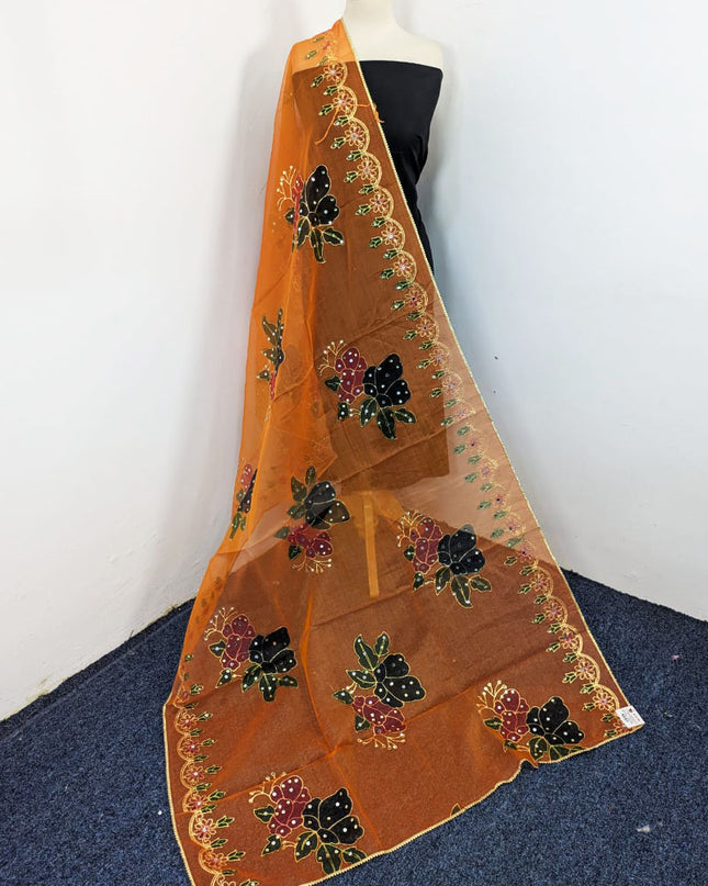 Organza with 3D Mirror + Sitara Work Dupatta (Ready To Wear)