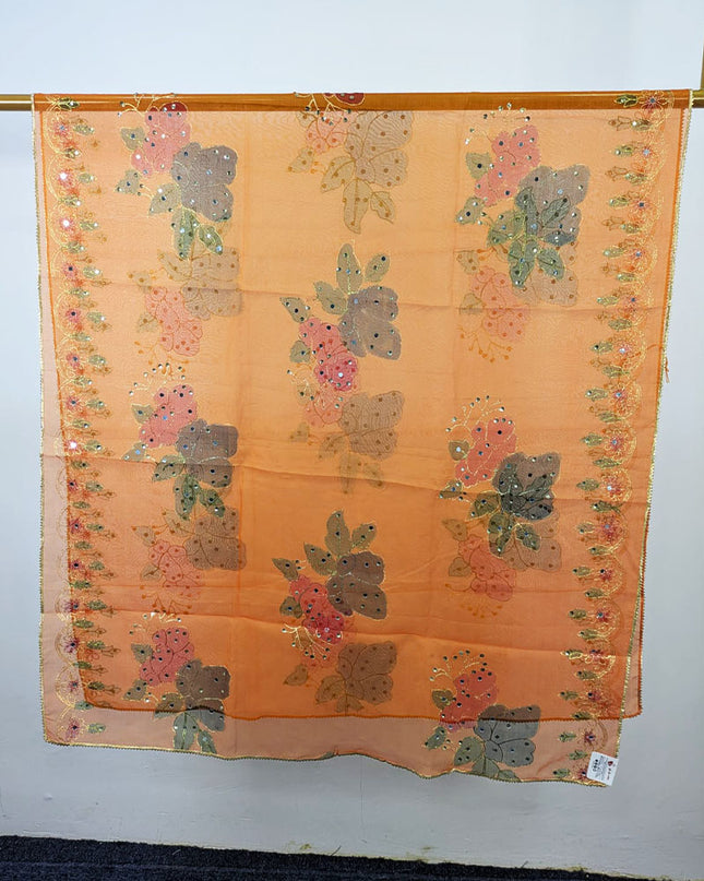 Organza with 3D Mirror + Sitara Work Dupatta (Ready To Wear)