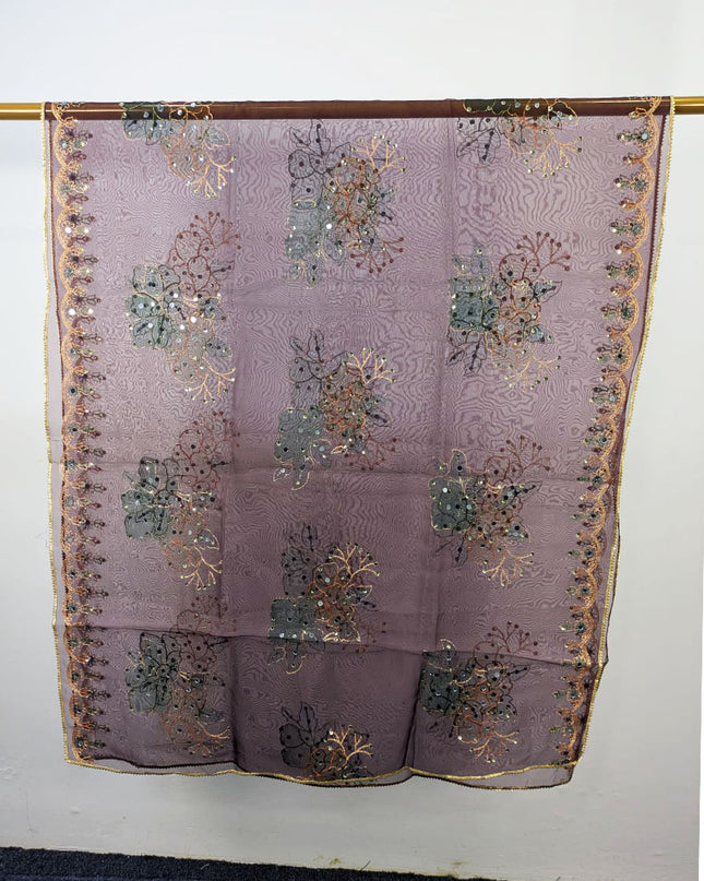 Organza with 3D Mirror + Sitara Work Dupatta (Ready To Wear)