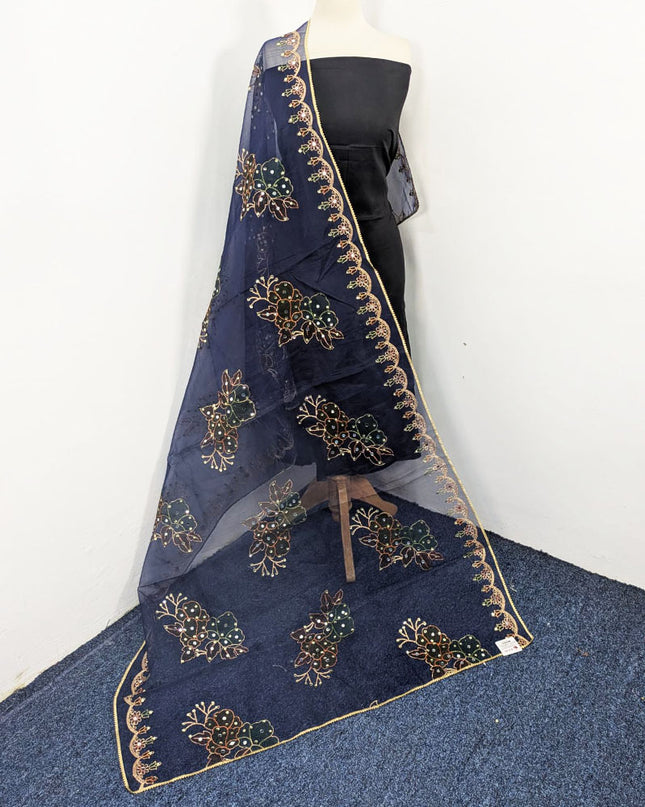 Organza with 3D Mirror + Sitara Work Dupatta (Ready To Wear)