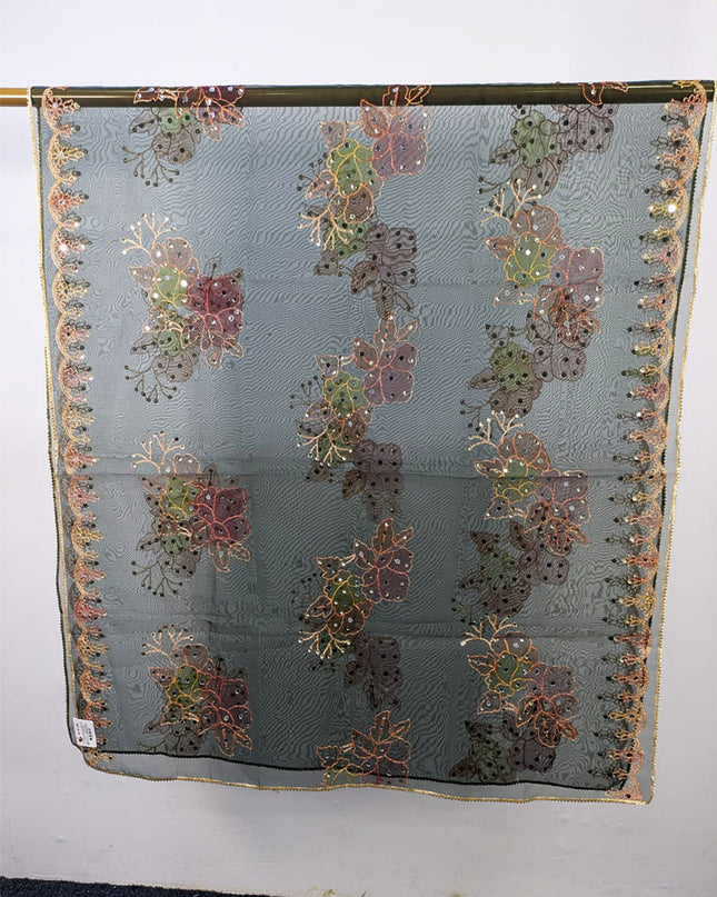 Organza with 3D Mirror + Sitara Work Dupatta (Ready To Wear)