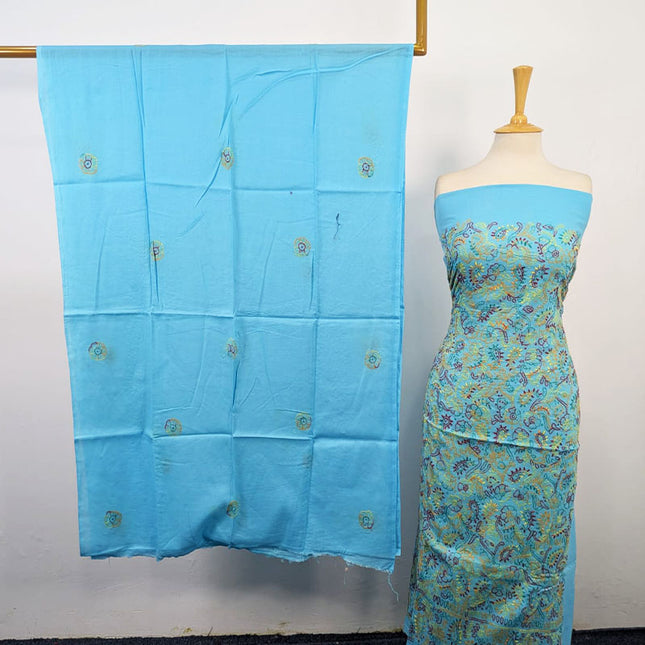 Lawn with Shadow + Chikankari Work Shirt Dupatta 3Pc Unstitched