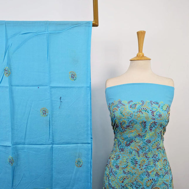 Lawn with Shadow + Chikankari Work Shirt Dupatta 3Pc Unstitched