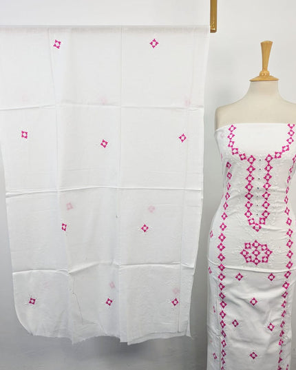 Lawn with Balochi Pakka Tanka + Mirror Work 3Pc Unstitched