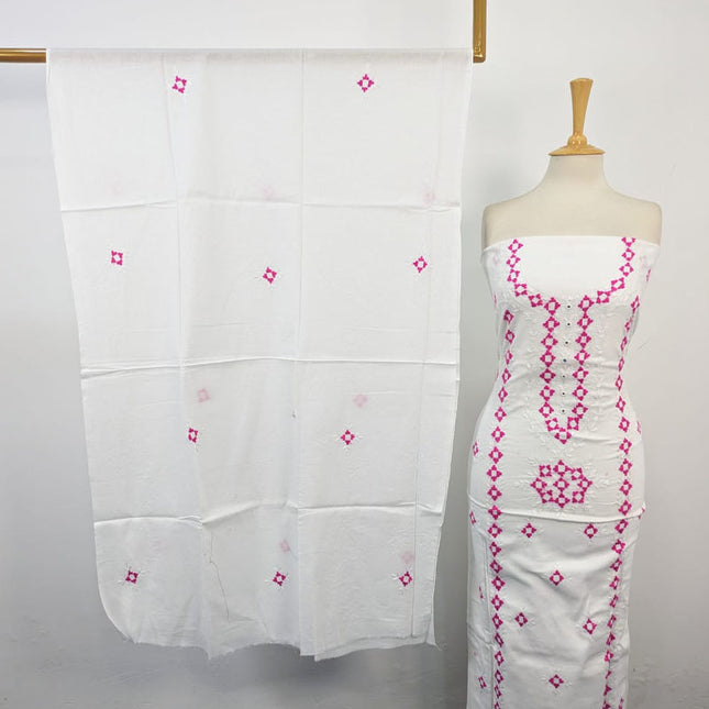 Lawn with Balochi Pakka Tanka + Mirror Work 3Pc Unstitched