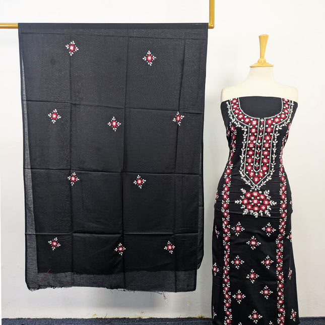 Lawn with Balochi Pakka Tanka + Mirror Work 3Pc Unstitched