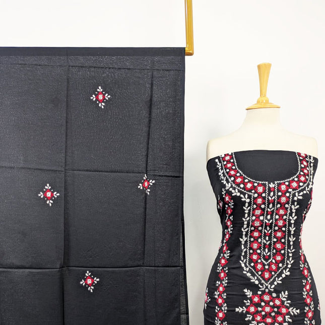 Lawn with Balochi Pakka Tanka + Mirror Work 3Pc Unstitched